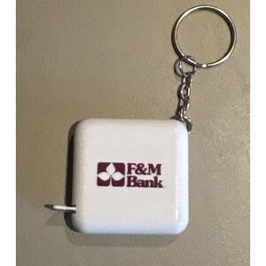 Advertising F & M Bank Tape Measure Keychain Measuring tool retractable
